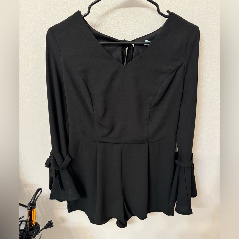 Black long sleeve romper